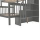 preview thumbnail 11 of 16, Contemporary Design Bunk Bed with Stairway and Guardrails, Safety Guaranteed, Maximized Storage Space, Grey