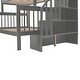 preview thumbnail 11 of 16, Gray Twin-Over-Full Pine Bunk Bed with Staircase and Drawer