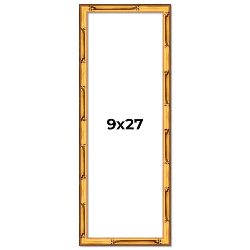 9x27 Frame Gold Bamboo Solid Wood Picture Frame | 1 Inch Moulding