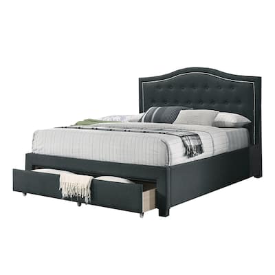 Linen Fully Upholstered Full Bed with 1 Drawer