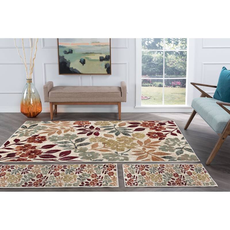 Decora Shabby Chic Floral Indoor Area Rug