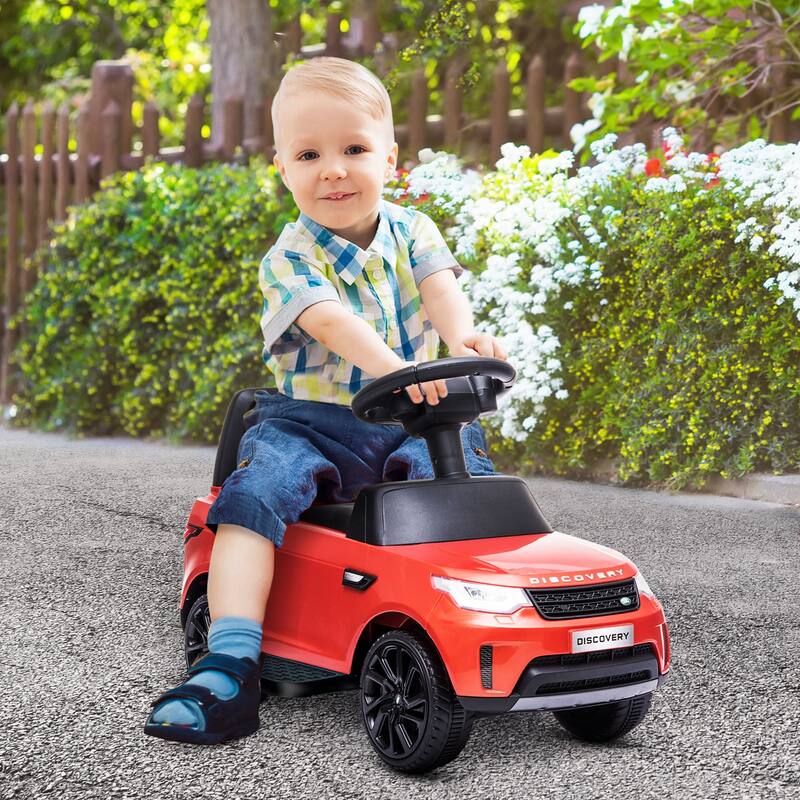 2-in-1 Sliding Car for Kids: Qaba Licensed Land Rover 6V Electric Ride On Toy with Interactive Features