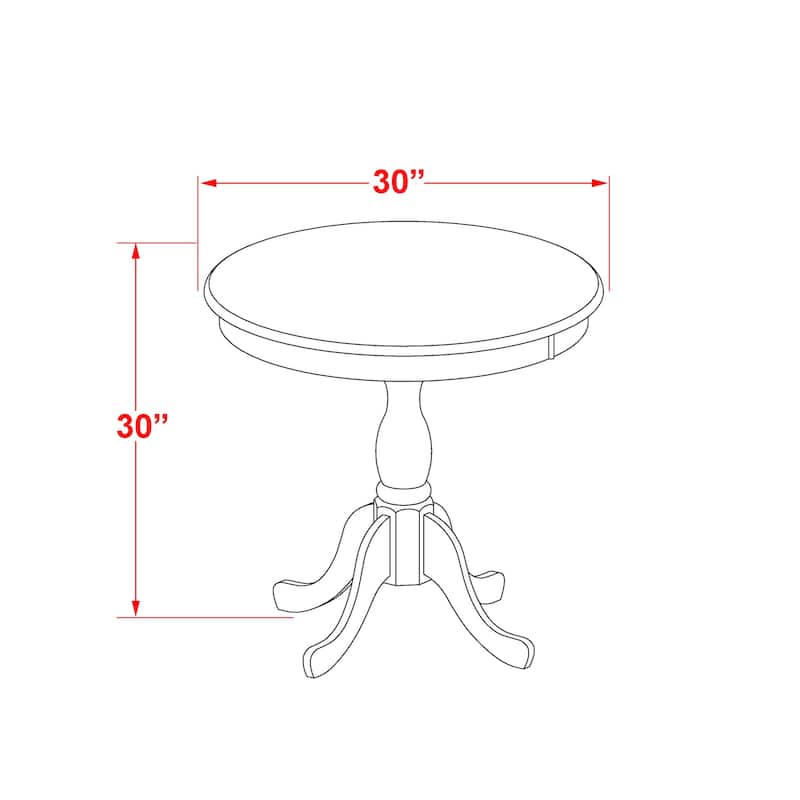 East West Furniture Eden Modern Dining Table - a Round Kitchen Table Top with Pedestal Base, (Finish Options)