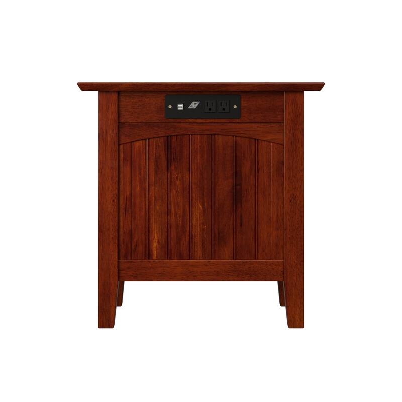 AFI Nantucket Chair Side Table Set of 2 with Built-in Charger