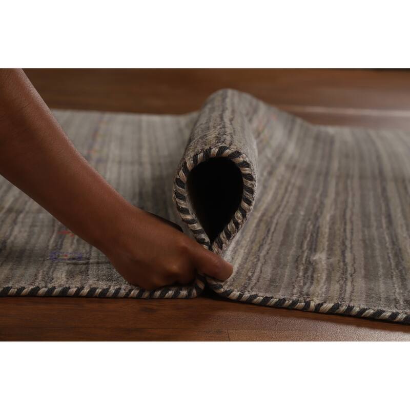 Hand Knotted Oriental 100% Wool Carpet Tribal Tribal Multi-Colored Gabbeh Area Rug - 5' 11'' X 4' 1''