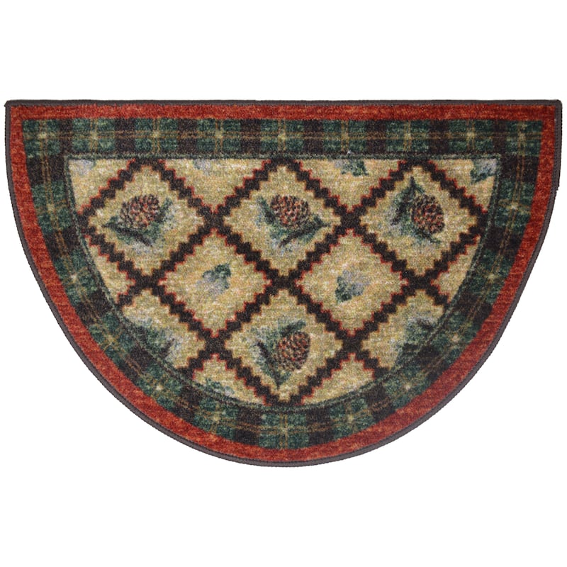 Cozy Cabin Pleasant Pine Accent Rug - 19'x31" Half Moon - Multi