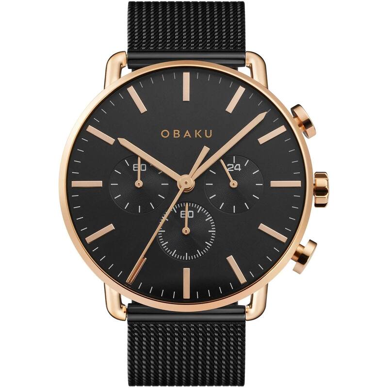 Obaku Men's Havn Black Dial Watch - V232GCVBMB - 6 (36)