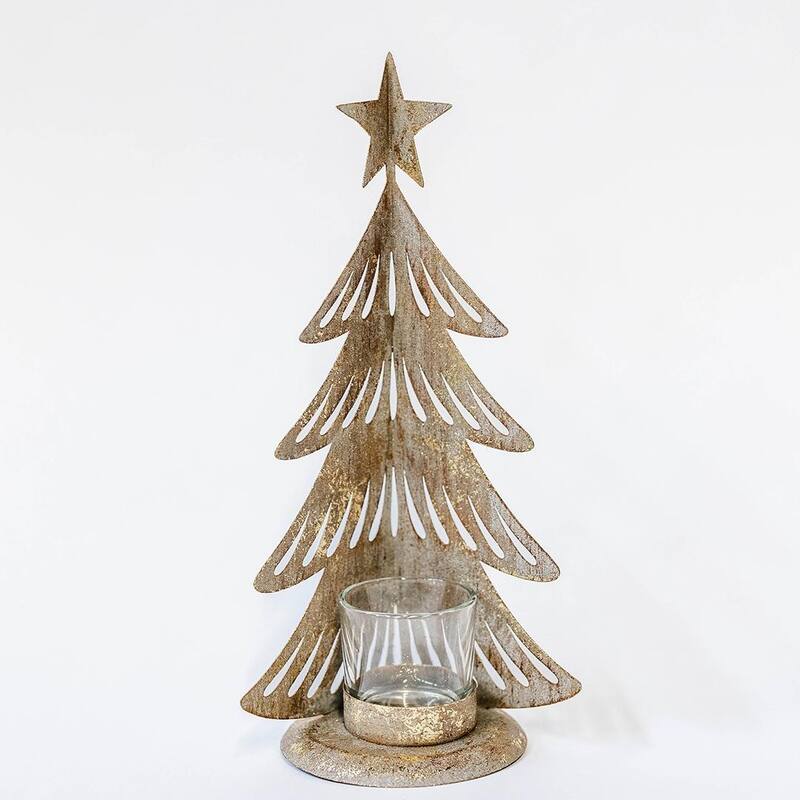 Metal Christmas Tree Tealight Candle Holder