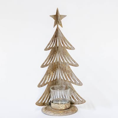 Metal Christmas Tree Tealight Candle Holder