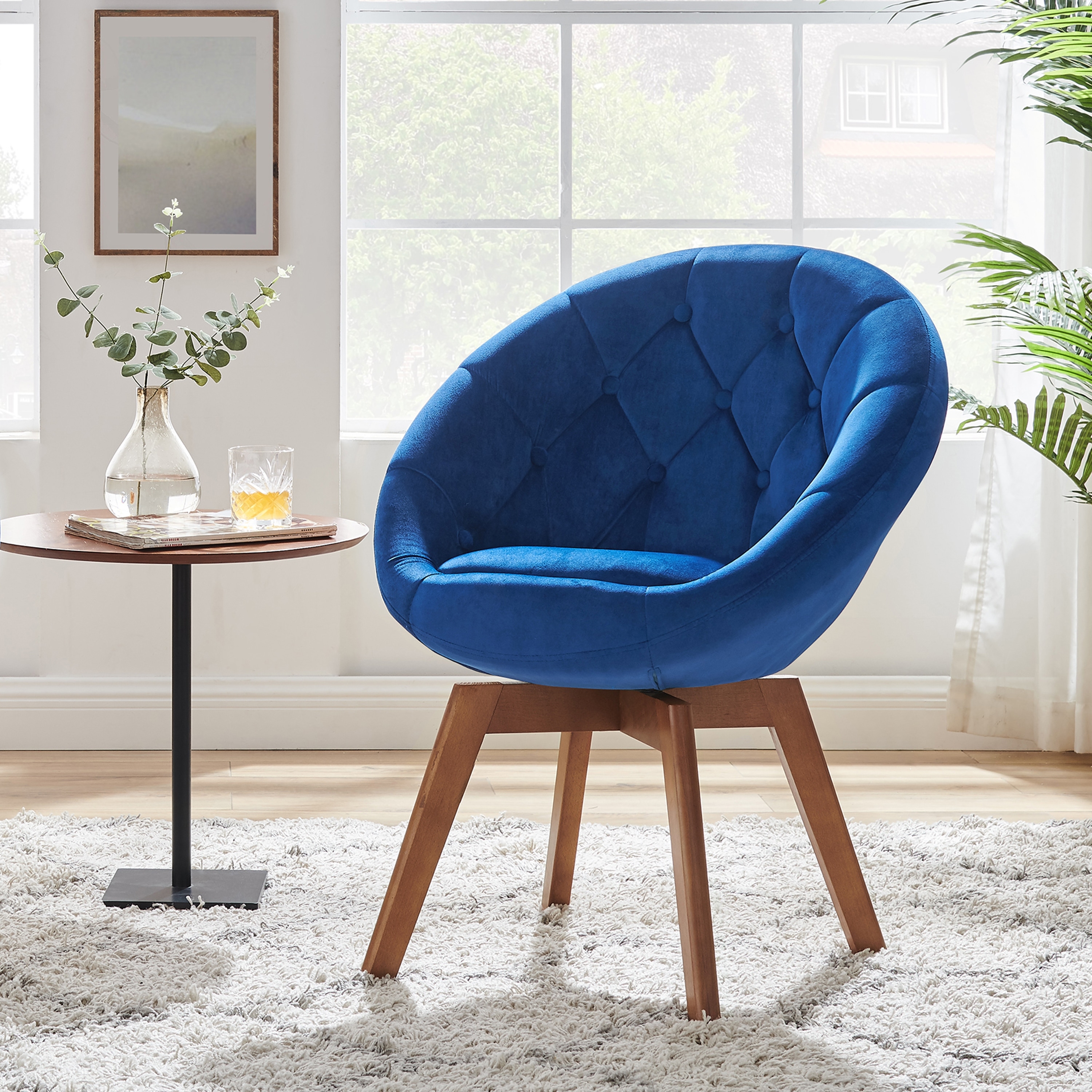 Carson carrington kallax velvet tufted round swivel accent chair discount