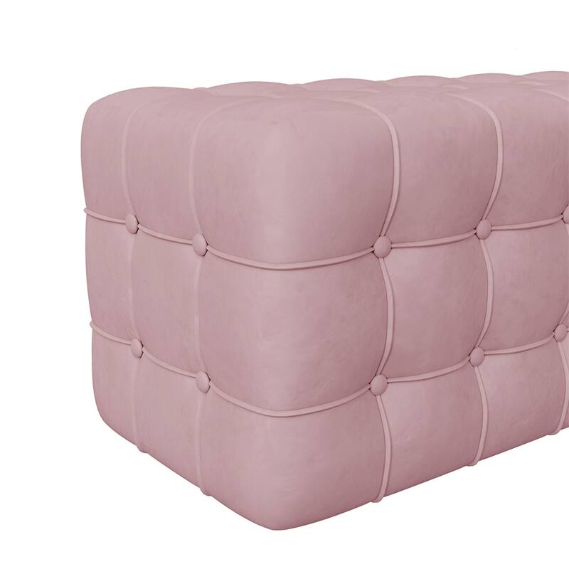 2-Pieces Bedroom Sets Queen Size Upholstered Bed, Upholstered Ottoman