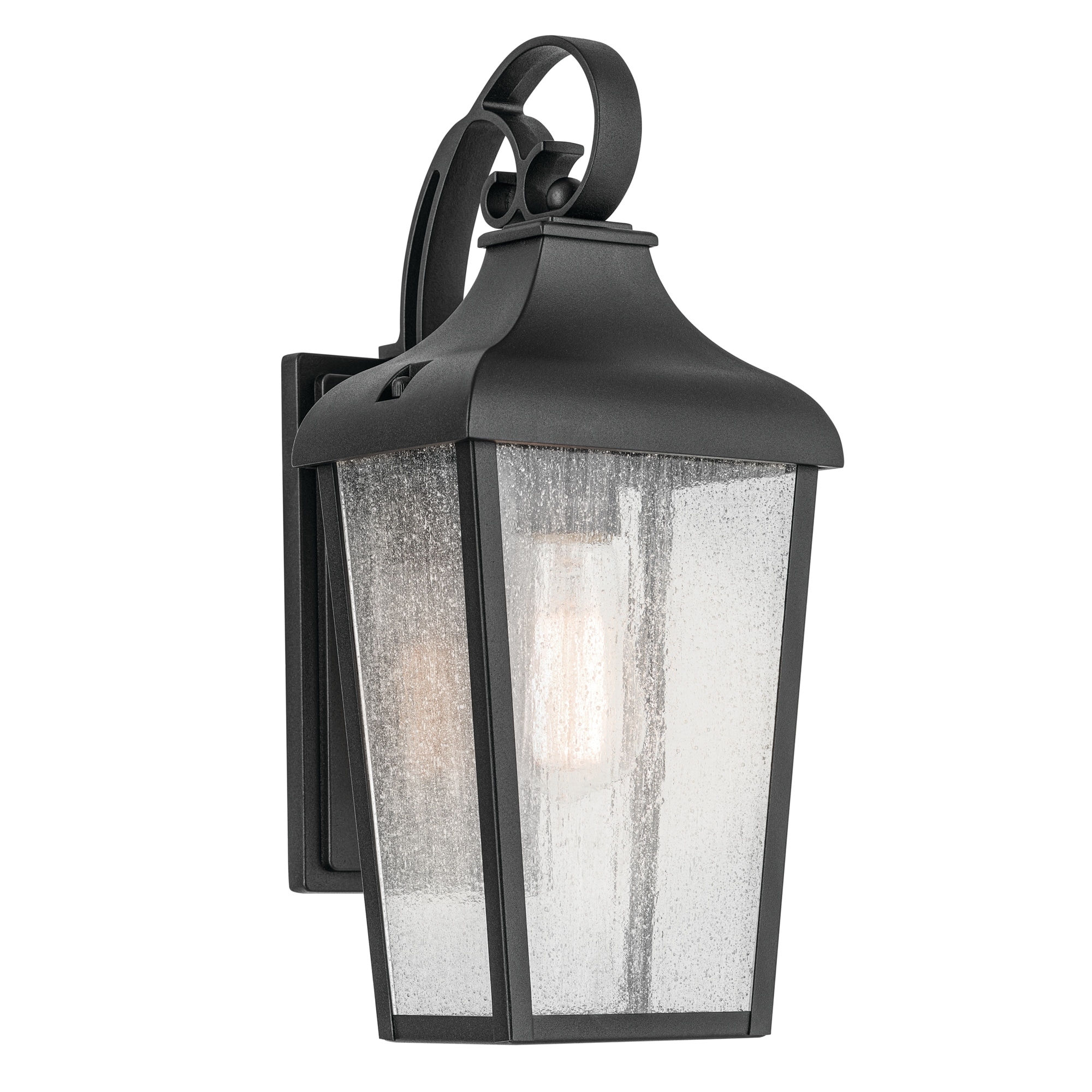 Kichler Lighting Forestdale 14.75 in. 1-Light Textured Black Outdoor Wall Sconce - 14.75 in
