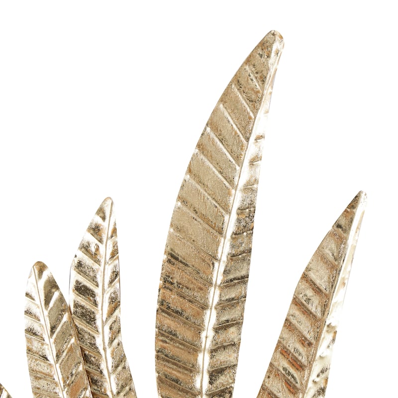 Gold Metal Wing Bird Home Wall Decor with Textured Metallic Finish (Set of 2)
