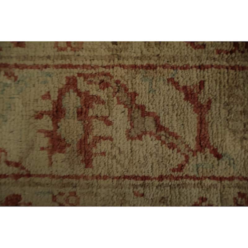 Hand Knotted Oriental 100% Wool Carpet Traditional Floral Oranges & Rust Ziegler Runner Rug - 13' 2'' X 2' 6''