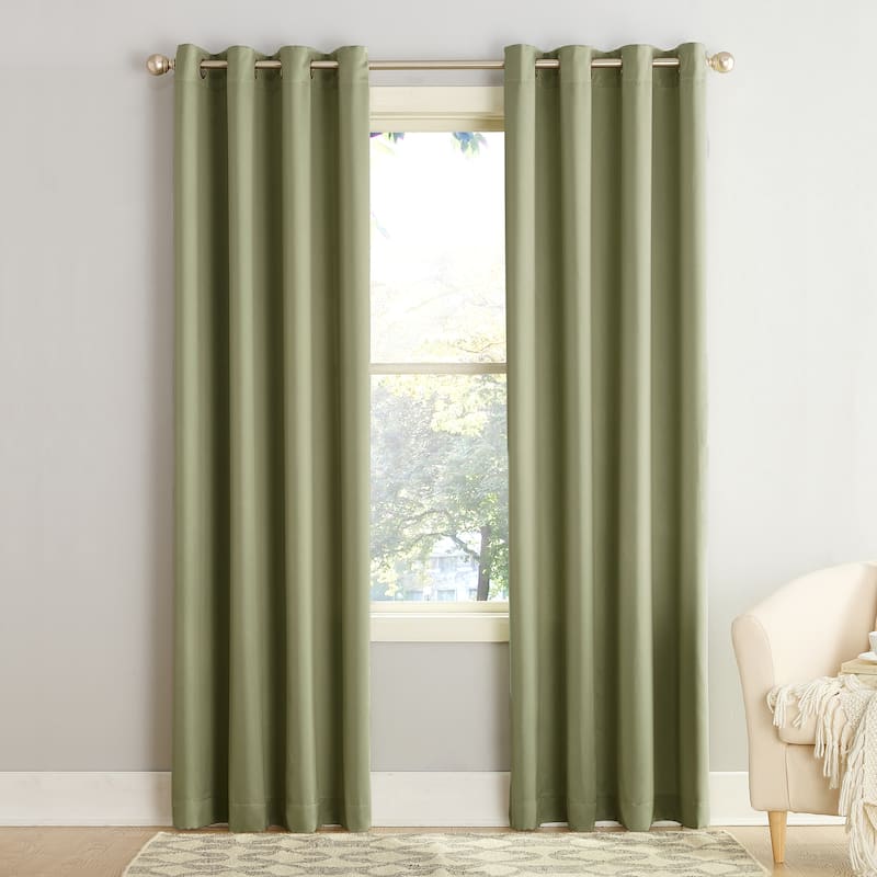 Porch & Den Nantahala Room Darkening Grommet Curtain Panel, Single Panel - 54 x 54 - Green