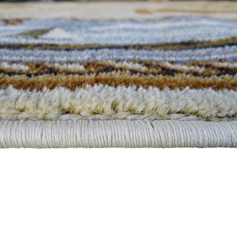 Nautical Themed Multipurpose Olefin Area Rug for Indoor Use
