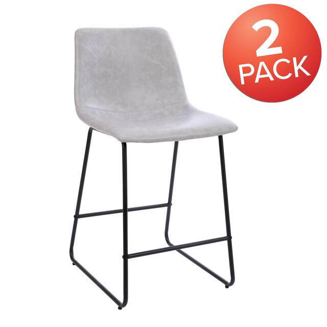 LeatherSoft Counter-height Stools (Set of 2)