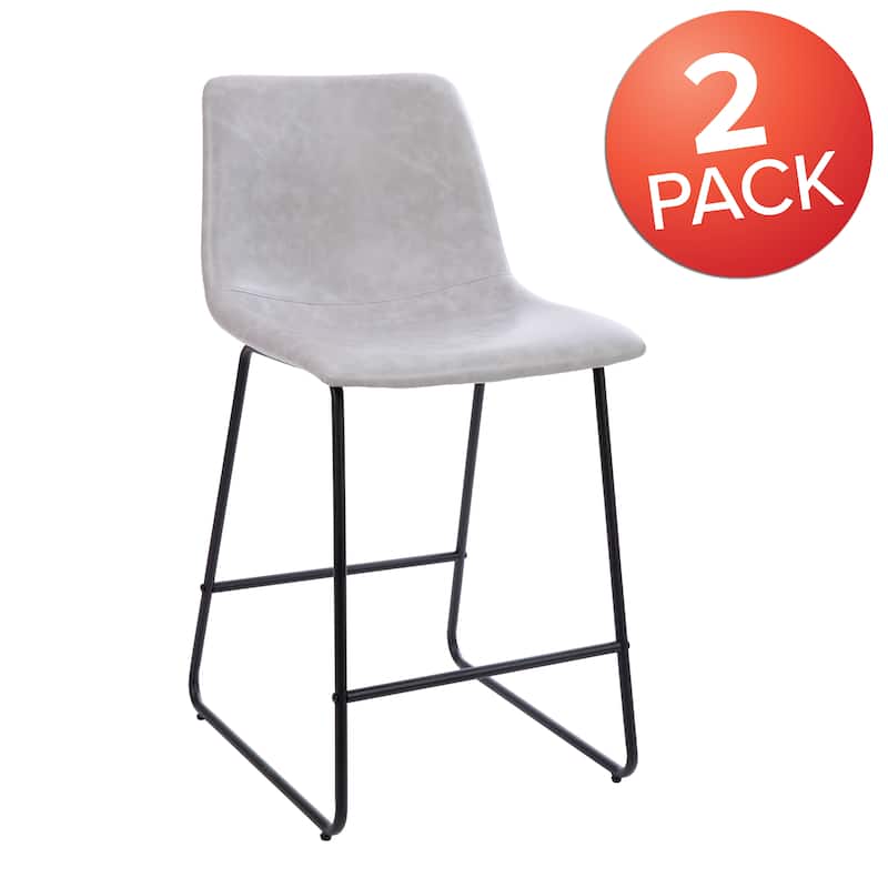 LeatherSoft Counter-height Stools (Set of 2)