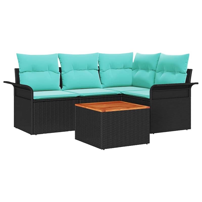vidaXL 5 Piece Garden Sofa Set with Cushions - 73.8×52.2×27.2