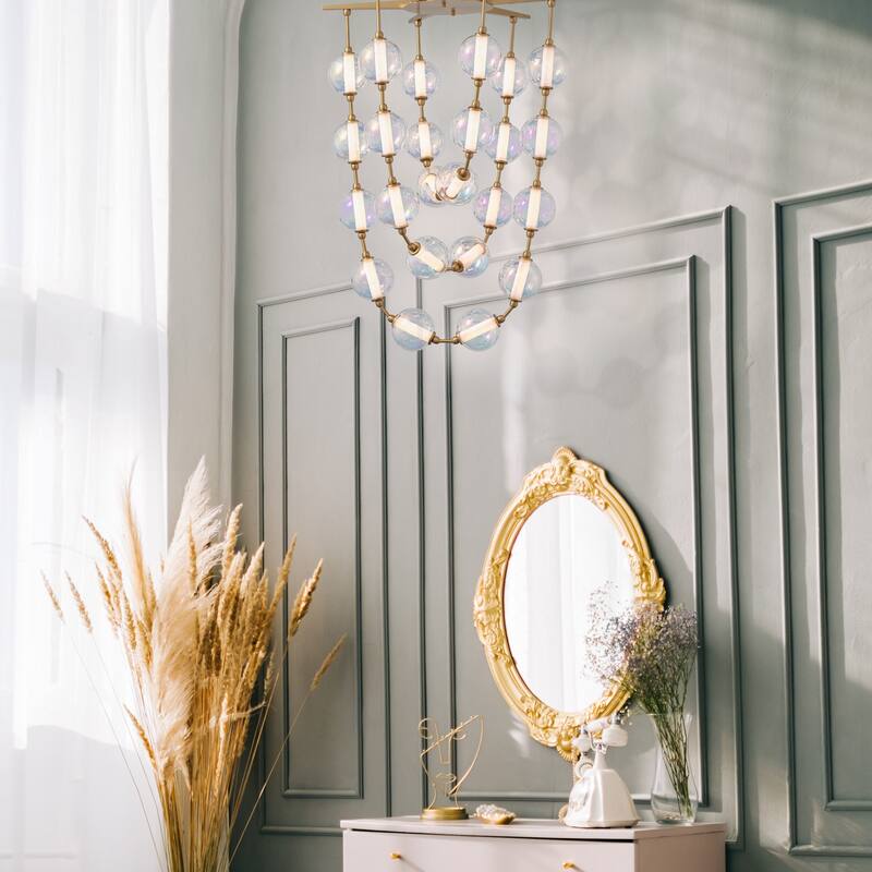Golden Lighting 9013-34 Pearla 35" Wide Multi Light Pendant