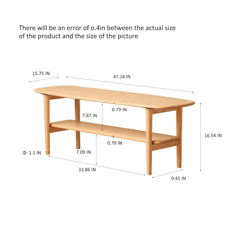 Center table Low Table Top plate Desk Coffee tableNatural wood with storage shelf Natural writing desk