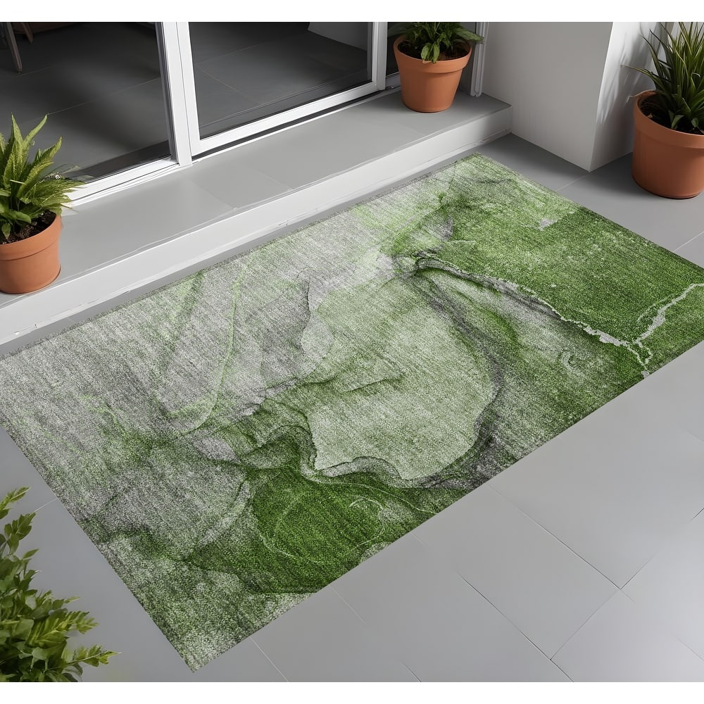 Mato Modern Art-Inspired Weather Resistant Blended Style Outdoor Rug
