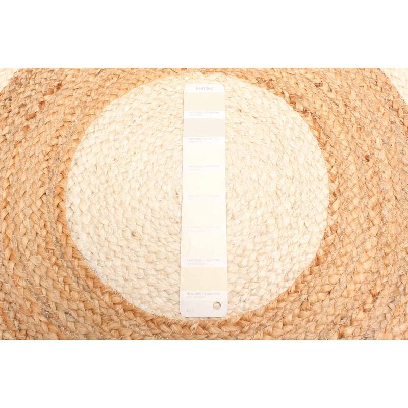 ECARPETGALLERY Braided Weave Palas Denizli Cream Jute Rug - 2'11 x 2'11