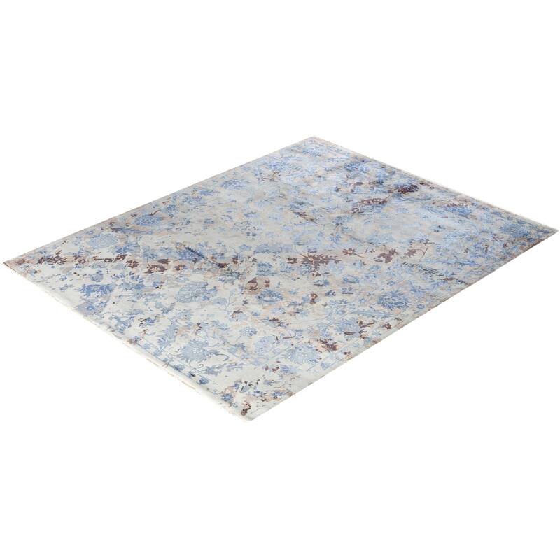 Ikat One-of-a-Kind Hand-Knotted Area Rug - Gray, 8' 2" x 10' 2" - 8' 2" x 10' 2"