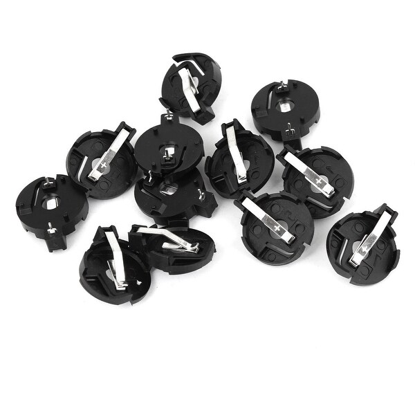 Unique Bargains 12 x Black Plastic CR2032 Cell Button Battery Socket Holder Connector Case