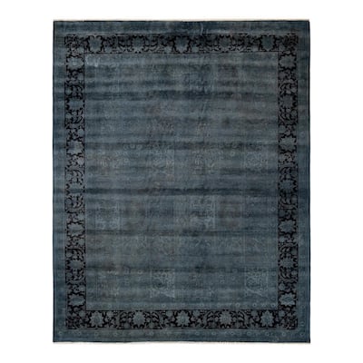 Overton Hand Knotted Wool Vintage Inspired Modern Contemporary Overdyed Gray Area Rug - 8' 3" x 10' 2"
