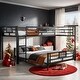 preview thumbnail 11 of 19, Industrial Modern Metal Space-saving Bed, L-shaped Twin over Full Size Bunk Bed with Safety Guaranteed