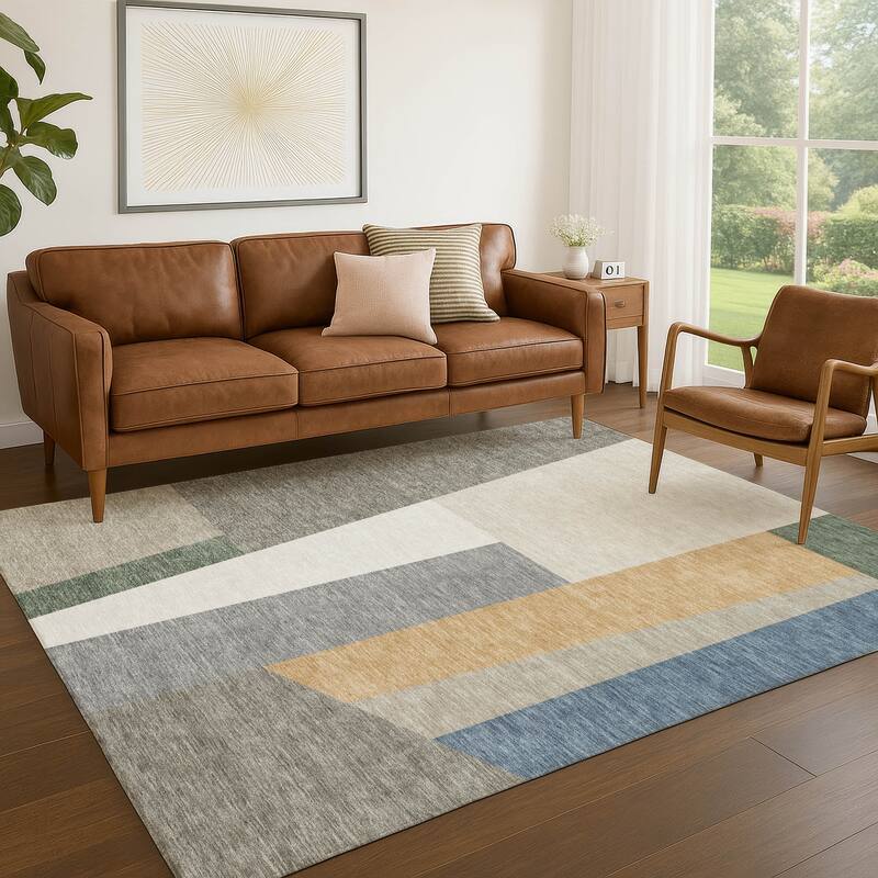 Machine Washable Indoor/ Outdoor Contemporary Jolie Chantille Rug