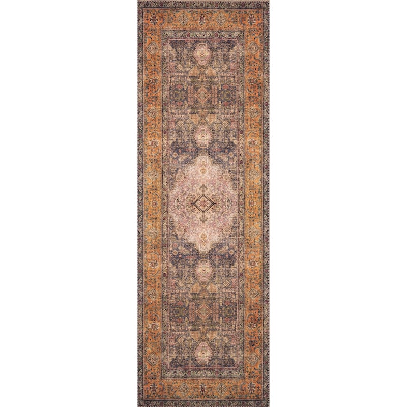 Alexander Home Tremezzina Printed Distressed Medallion Boho Rug - 2' 6" x 7' 6" - Runner