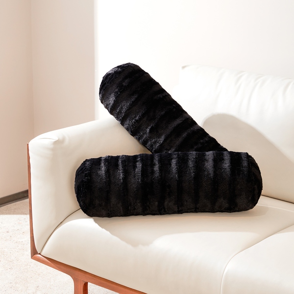 Cheer Collection 8 x 24 Set of 2 Decorative Roll Bolster Pillows On Sale Bed Bath Beyond 36267204