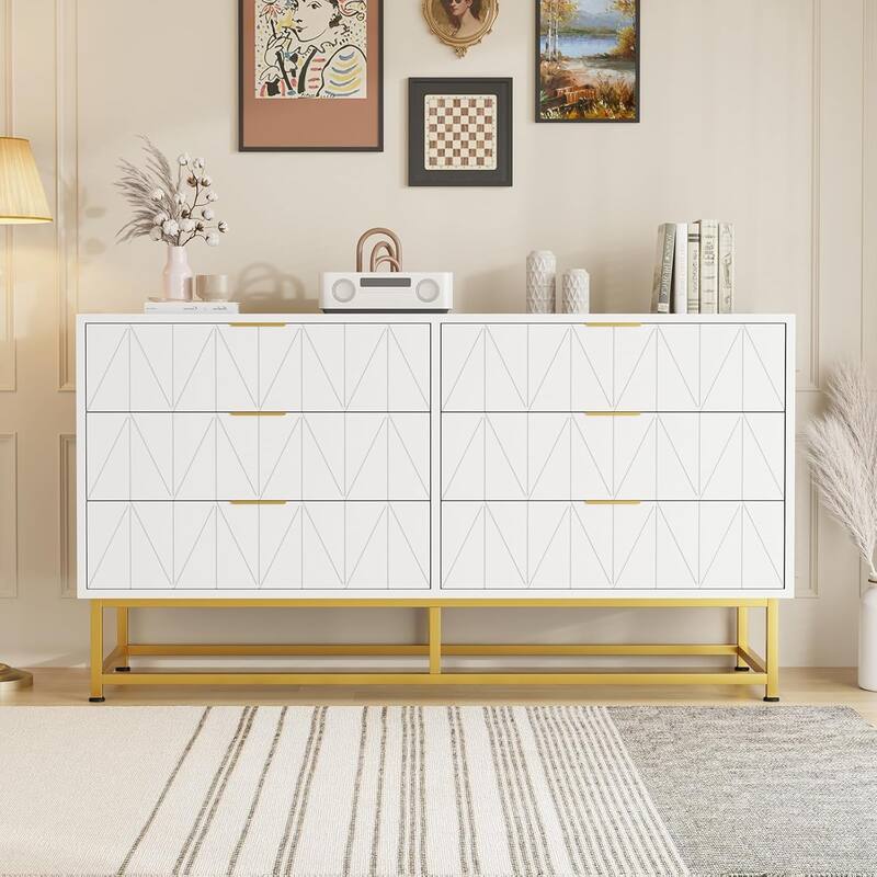 6-Drawer Fabric Dresser with Wood Top – Small Storage Chest & Clothes Organizer