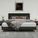 preview thumbnail 80 of 91, Caxkun Upholstered Platform Bed Frame with Wingback headboard