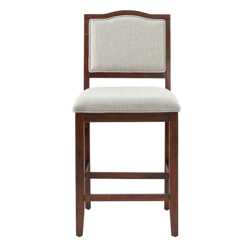 Counter Height Bar Stools Set of 2, Armless Bar Chair with Ergonomic Backrest and Rubber Wood Frame for Kitchen Island