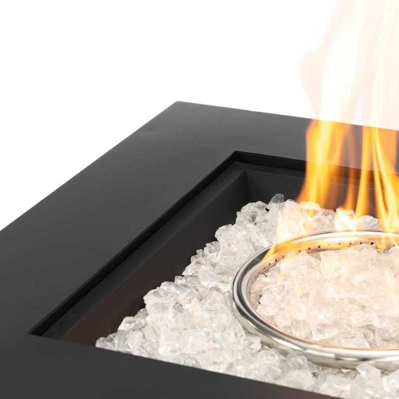 28" Propane Square Steel Gas Fire Pit with 50000 BTU - Black