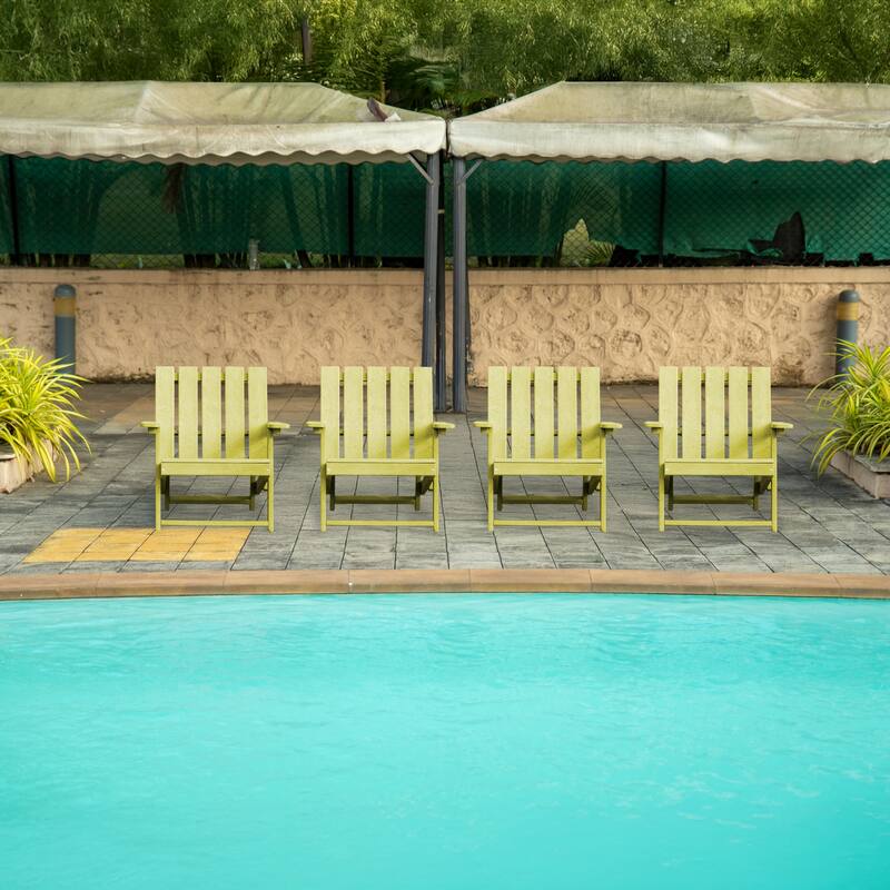 Amalfi Fully Assembled All-Weather HDPE Outdoor Folding Modern Adirondack Chair