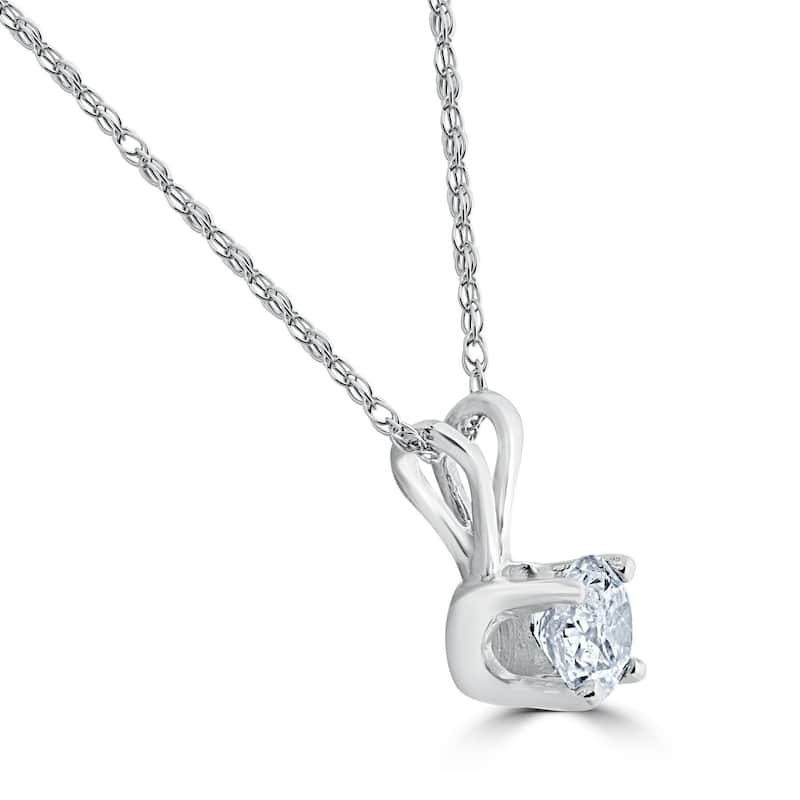 1/4 Carat Solitaire Lab Grown Diamond Pendant White Gold