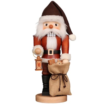 16.25” Christian Ulbricht Santa with Lantern and Gift Bag Christmas Nutcracker
