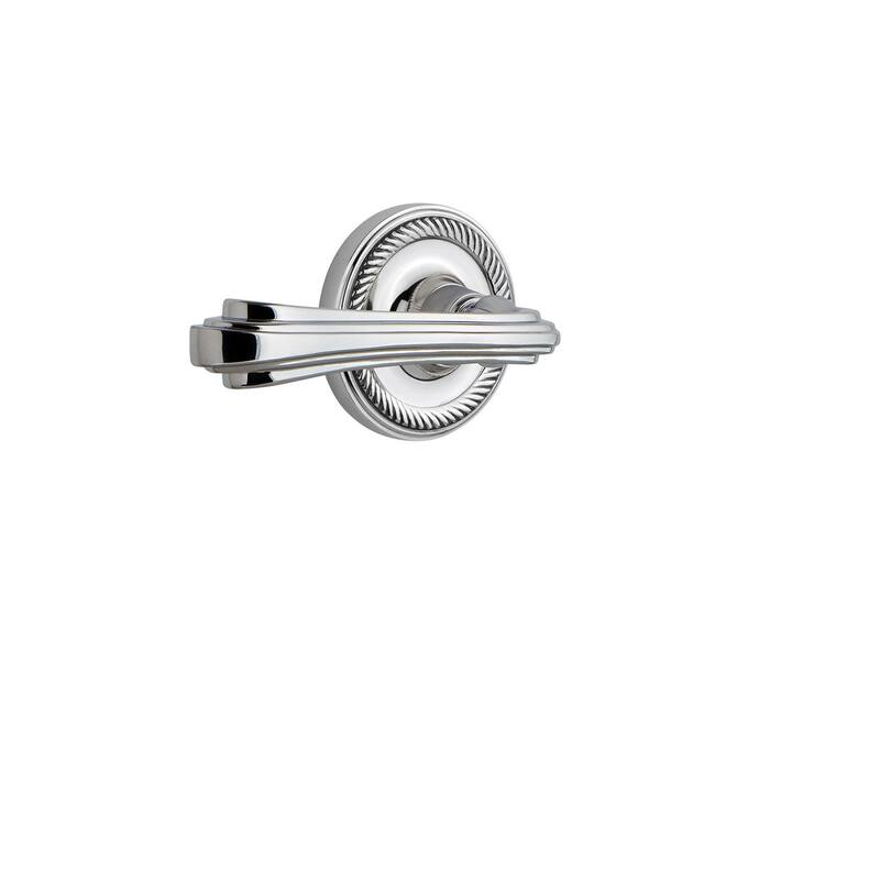 Nostalgic Warehouse Fleur Privacy Door Lever Set with Rope Rose for - Bright Chrome