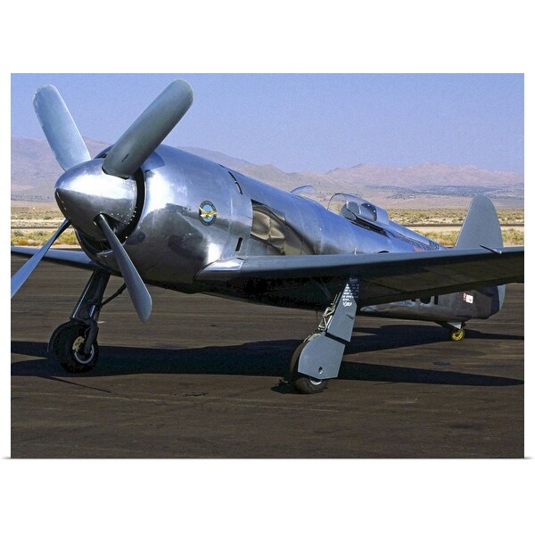 "Antique military aircraft parked" Poster Print