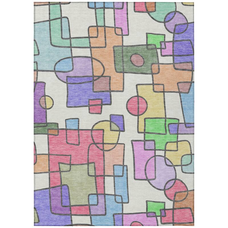 Machine Washable Indoor/ Outdoor Contemporary Prenner Chantille Rug