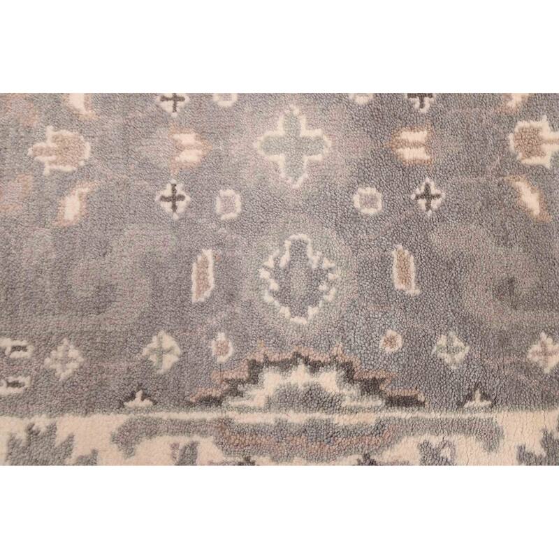 ECARPETGALLERY Hand-knotted Royal Oushak Grey Wool Rug - 2'5 x 11'10