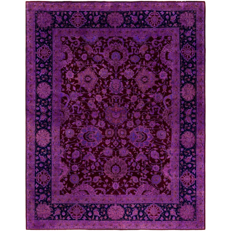 Overdyed One-of-a-Kind Hand-Knotted Area Rug - Purple - 8' 0" x 10' 2"