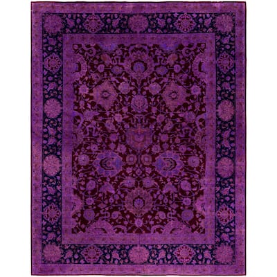 Overdyed One-of-a-Kind Hand-Knotted Area Rug - Purple - 8' 0" x 10' 2"