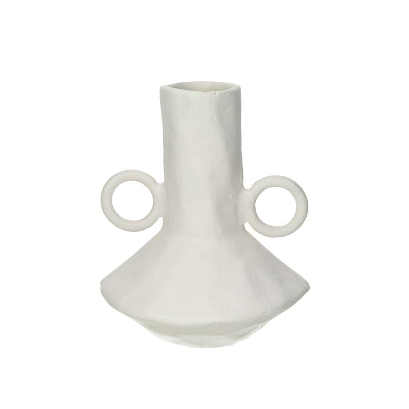 Matte Jug Vase with Flared Base - 8.25" - White
