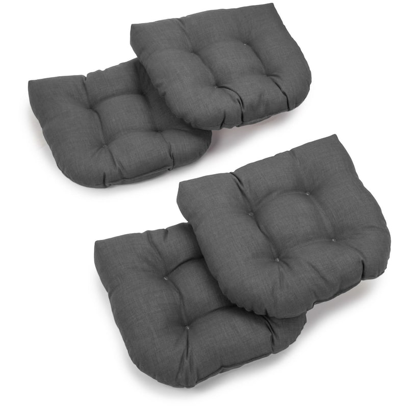 Blazing Needles Indoor/Outdoor Chair Cushions (Set of 4) - 19" x 19" - Cool Grey