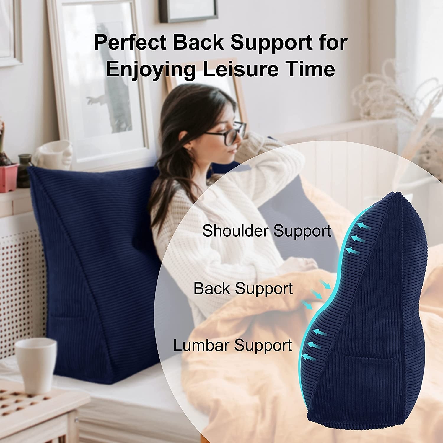 Bed Rest Reading Wedge Pillow Alternative Headboard Back Support - On Sale  - Bed Bath & Beyond - 34626699